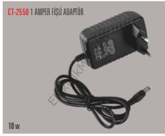 Cata CT-2550 1m 10W 1A Fişli Adaptör