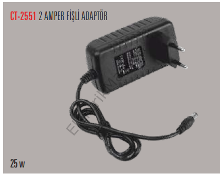 Cata CT-2551 1m 25W 2A Fişli Adaptör