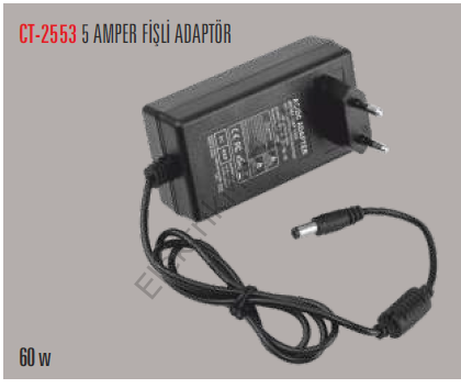 Cata CT-2553 1m 60W 5A Fişli Adaptör
