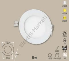 Cata CT-5145 6W 4000K  Beyaz Slim Sıva Altı Led Panel