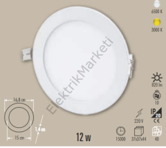 Cata CT-5147 12W 6500K Beyaz Slim Led Panel