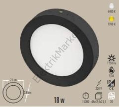 Cata CT-5235 6400K Beyaz 18W Siyah Kasa Sıva Üstü Led Panel