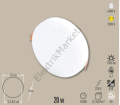 Cata CT-5661 20W 6400K Beyaz X Plus Led Panel